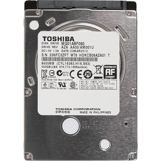 Disco duro Toshiba 500GB 2.5" HDD 5400RPM