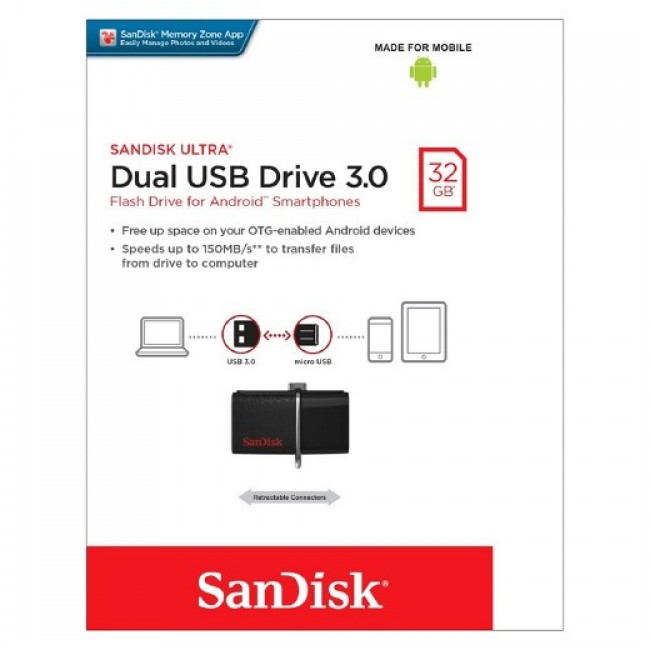 Sandisk Dual USB Drive  32GB USB 3.0 OTG