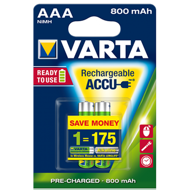 Pilas AAA Recargables Varta 6Pack